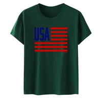 Majice Aaiyomet za žene Ženska Dan nezavisnosti Ispiši majicu kratkih rukava USA Flag Fils, GN Mala