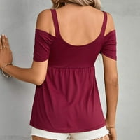 Izgled na raspolaganju žensko kratki rukav hladni ramena Basic Tee vrhovi majice
