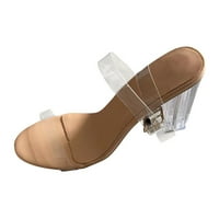 Giligiliso Cipele Žene Ljetna odjeća Okrugli nožni prste visoke pete Kristalne pete Šarene modne sandale