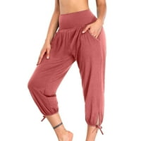 Cleance Plus veličine Hlače žene Yoga ženske hlače Labavi treninzi Dukseri udobnog salona sa džepovima
