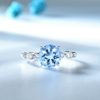 Stvoreno Blue Topaz angažman prsten Sterling Silver Women Ginger Lyne Collection