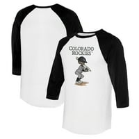 Ženska malena kaučje bijela crna Kolorado Rockies James 3 4-rukava Raglan majica
