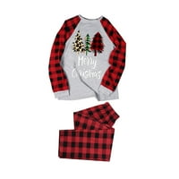 Puawkoer Porodični božićni šešir pidžami postavio je plaid print xmas kućna odjeća za spavanje za tatu