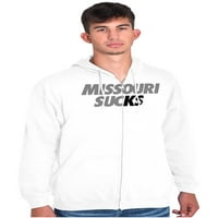 Kansas Rivalry Funny Missouri sisa zip up hoodie muške ženske brine za žene 3x