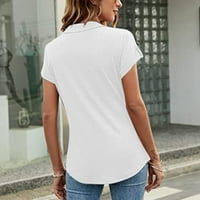 Bijela bluza za žene Ženske bluze i vrhove Dressy Women Ljeto Gradijent Ispiši Redovita ženska kratkih