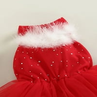 Pudcoco Kids Božićne haljine bez rukava Halterneck, haljina za patchwork tulle