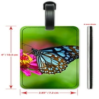 Plavi i crni leptir - ID prtljaga oznake identifikacione kartice kofera - set od 2