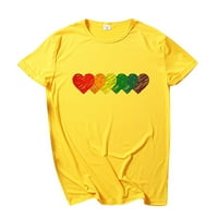 Hanas vrhovi žene ponos rainbow zastava vrhovi tuničke pulover kratkih rukava majica žuto xl