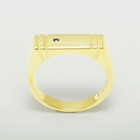 Britanci napravio 10k žuto zlato prirodni safir muški prsten za mins - Opcije veličine - veličina 9.5