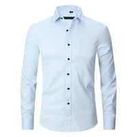 Flannel majica za muškarce muške proljeće i jesenje poslovanje Čvrsto povremene majicu s dugim rukavima