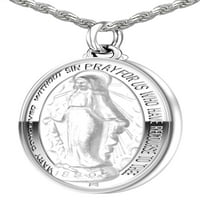 Polirano srebrne srebrne velike čudesne Djevičanske marijske privjeske ogrlicu, veličina