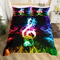 Gamer posteljina za dječake Game za igranje Duvet Cover Twin Veličina Rainbow Tines Dye Decor Decor
