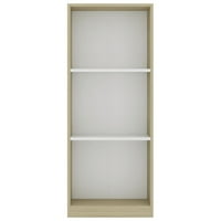 Loewten 3-tier kabinet za knjige Bijeli i sonoma Hrast 15,7 X9.4 X42.5 Dizajnirano drvo
