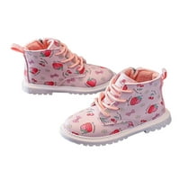 Gomelly casual čizme za djevojke plijeni za gležnjeve jagode print modne borbene čizme ružičaste 6c