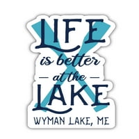 Wyman Lake Maine Suvenir Frižider Magnet dizajn veslo 4-pakovanje
