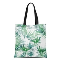 Platno torba od listova tropskih biljaka ručno digitalni crtež i akvarel trajna torba za trguje na ramenu
