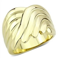 Ženski prsten od nehrđajućeg čelika IP zlata bez kamena u bez kamena - veličine 10