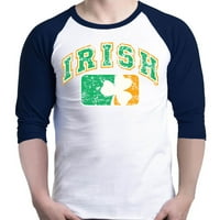 Trgovina 4ever Muškarca u nevolji irci zastava Svetog Patrickovog košulja Raglan bejzbol majica X-mala