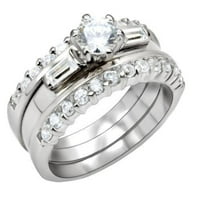 Luxe nakit dizajnira ženski polirani srebrni prsten od srebra sa AAA CUBIC cirkonijom - veličine