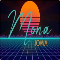 Mona Iowa Vinyl Decal Stiker Retro Neon Dizajn