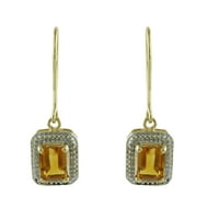 Citrinski oblik jastuka dragulja nakit 18k žuti zlatni kap na minđuše za žene