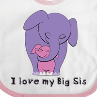 Inktastic volim svoj veliki sis slon poklon baby girl bib