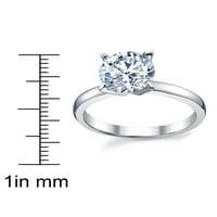 Ženska karatna okrugla sjajna kubična cirkonija Sterling srebrne venčane prstene veličine 4-11