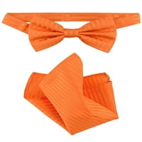 Vesuvio Napoli Bowtie narančasta prugasta vertikalna pruga Muška luka kravata i maramica