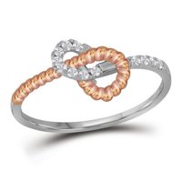 10k dvotonski zlatni okrugli dijamantski konop za prsten za konop CTTW