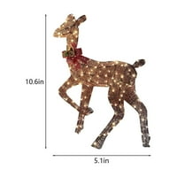 Giligiliso Domaći dekor Limed Božićni jelen, blistavi jeleni sa striptiznim svjetlima za vanjsku partioniku,