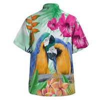 Bulk majice za muškarce tiskani rukav muški proljetni ljetni modni casual papagaj partija plaža labava