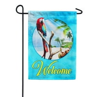 Amerika Zauvijek Tropical Dobrodošli Ljetna plaža Parrot Garden Zastava Macaw Paradise Palm Tree Pijanje