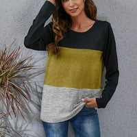 Ženska modna casual okrugla vrata koja odgovara dugim rukavima labava majica Stripe bluza vrhovi trendi