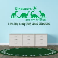 Naljepnice za životinje za dječakovu spavaću sobu - prijatelji Dinosaurusi koji stoje zajedno zidne
