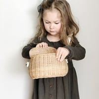 Pastoralni ruksak za djecu Lagana ekološka košarica Torba za djecu Drvena ratana 20 * 12 *