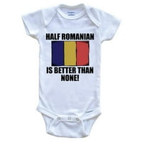 Pola rumunaca je bolja od nijednog smiješnog djeteta - rumunska zastava Rumunjska Baby Bodysuit