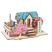 Trodimenzionalni drveni zagonetni komplet DIY Spring House Montaža Jigsaw Edukativne igračke Woodcraft