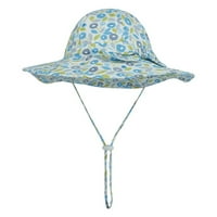 Sun Hat Baby s cvjetni široki podrum UPF 50+ Zaštita za podesivi luk sunčani šešir plavi