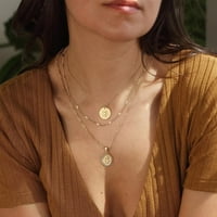 Poništite zlatne ogrlice za žene Daintty 14K pozlaćeni novčić Početni ogrlica s ogrlicama GOLD Choker