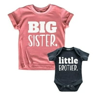 Big sestra Mali brat outfit odgovarajući košulje za majicu beba bebe bebe beba)