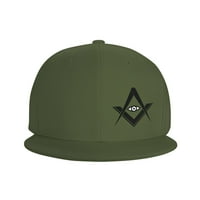Douzhe Flat Wirm CAP Snapback Hat, Freemason kompas Oko za oči Podesiva bejzbol kapa zelene odrasle