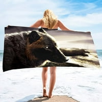 Wolf plaže ručnike Grupe vukova divlji životinjski dizajn Mekani pesak ručnik bez bazena za kupaonicu
