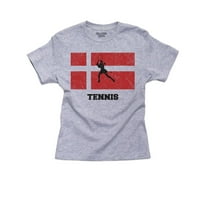 Danska Olympic - Tenis - Zastava - Silhouette Girl Pamučna mladost siva majica