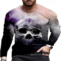 Lubanje muške majice lubanje tiskanje vrhovi kraljevske majice Comfy bluza Radni pulover par 2xl