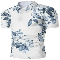 Muški atletski bluza s kratkim rukavima MENS Classic Fit Polo majica 3D digitalni tiskani dug gumb Ležerne