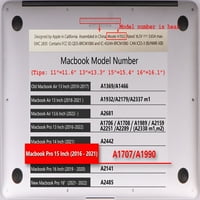 Kaishek zaštitni futrola tvrdi poklopac kompatibilan sa najnovijim MacBook Pro 15 - A1707 A + crna poklopac