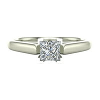 Dijamantni prstenovi za žene za žene Princess Cut Solitaire Diamond Ring 14k bijelo zlato 0. Carat
