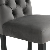 Blagovaonica Set od 2, posteljina blagovaonica stolice Tapacirane trpezarijske stolice, tamno siva