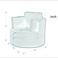 Cozylife posteljina Moderna sofa okretna zakretača Screen Barel okrugla stolica sa jastucima i ostavom