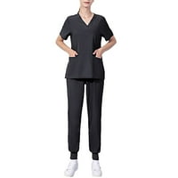 Žene Muškarci Bolnička radna odjeća Laboratorija Dentisit PET uniformni piling Set Halts Black XL